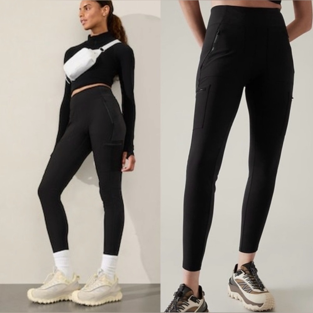 Athleta Headlands Hybrid Cargo II Tight Leggings in Black Women’s 2 Petite